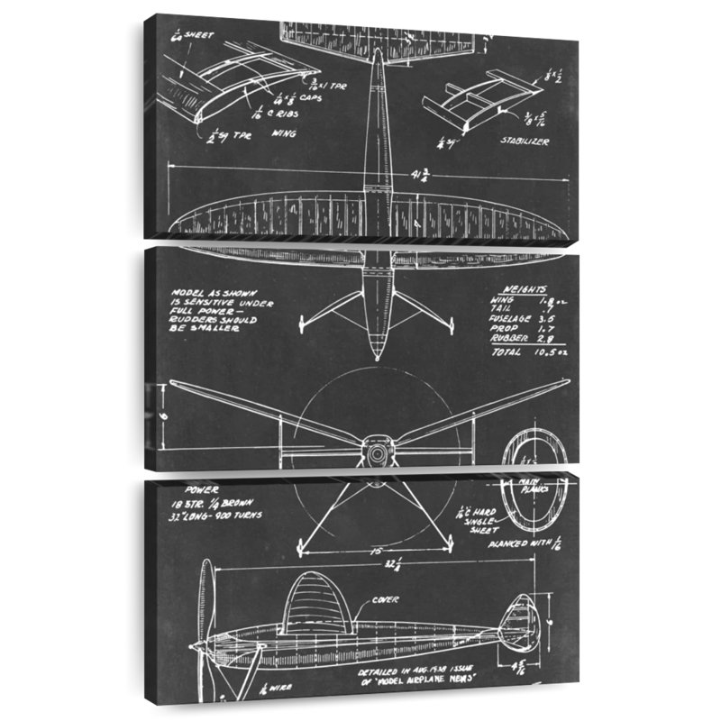 Plan aéronautique Laelle III, H 32 po x l 20 po
