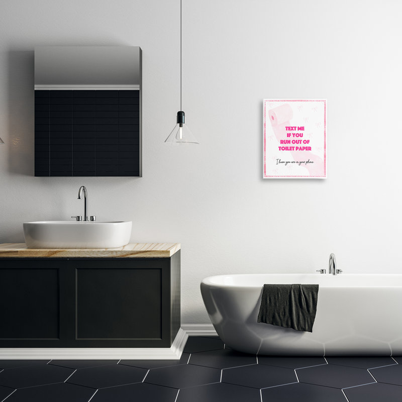 Texte rose pour toile de papier hygiénique, design par Ziwei Li, H 20 po x l 16 po