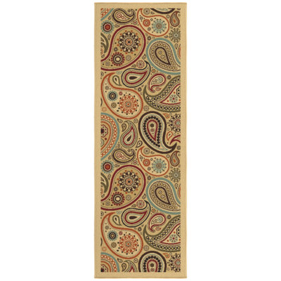 Non-Slip Paisley Area Rug For Living Room, Hallway Runner, Entryway Rug