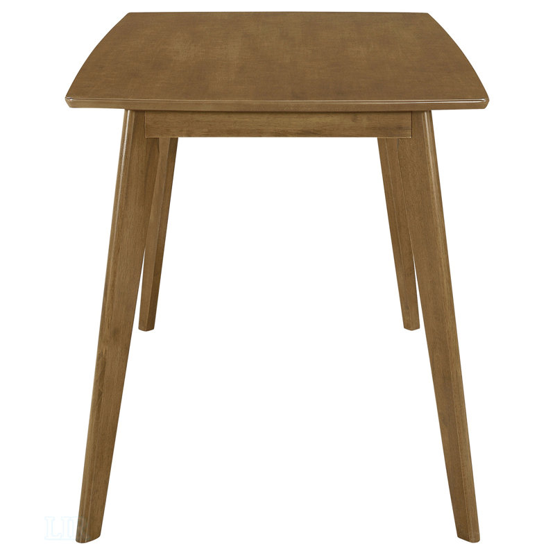 Mid-Century Modern 5-Piece Dining Table Set With Curved Chairs And Rectangular Table For Compact Spaces