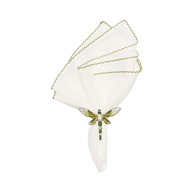 Casbah Napkin, White/Green