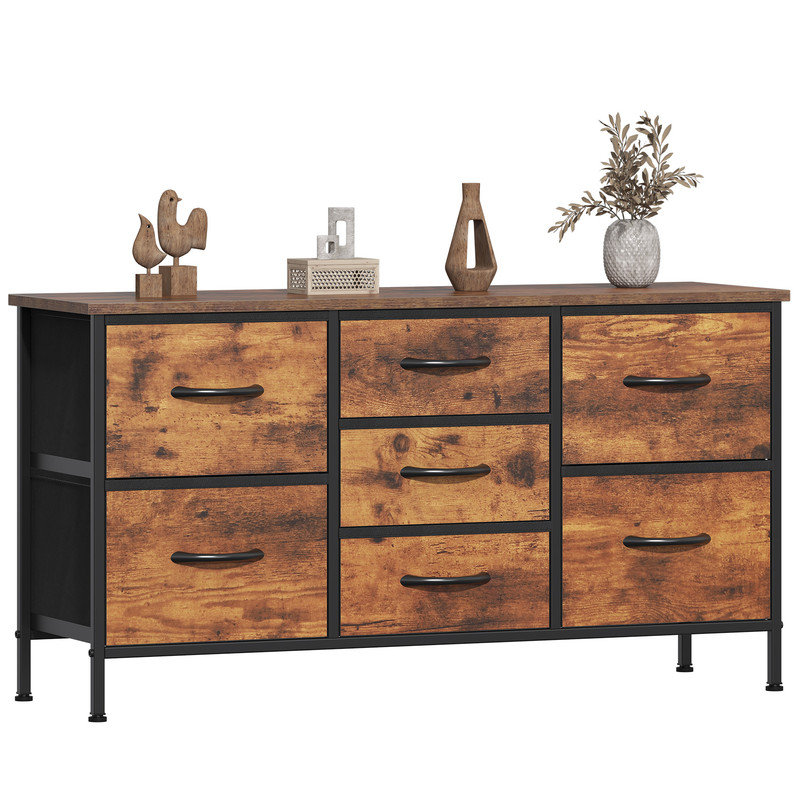100cm W 7 - Drawer Chest of Drawers, Oak Brown