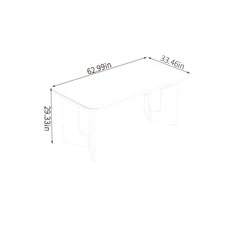 Table de salle à manger blanche, H 29,33 po x L 62,99 po x l 33,46 po