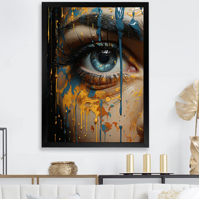 «Yellow and Blue Woman Eye Expressionism II - Eye», art mural