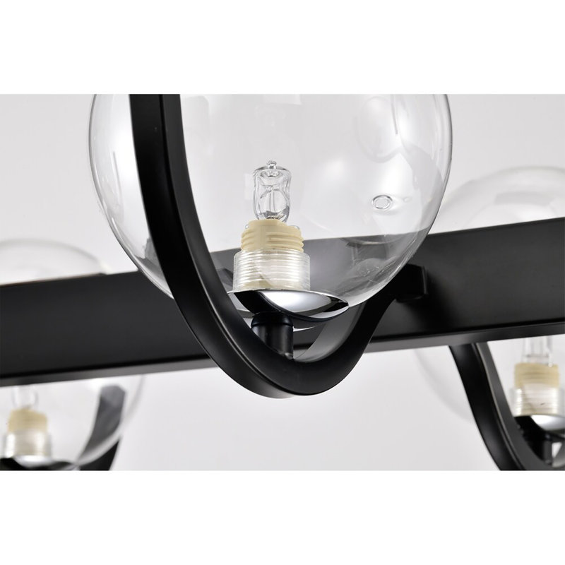 Lustre linéaire moderne à 6 lumières avec abat-jour