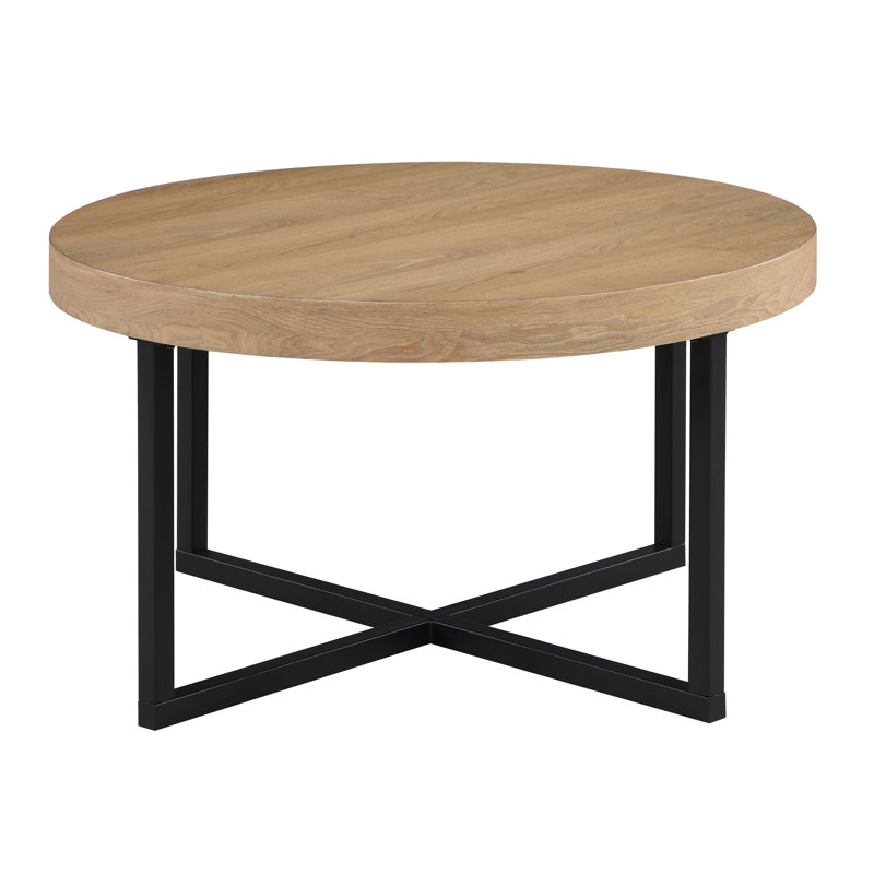 Stannos 36" Round Coffee Table with 4 Stools, Brown