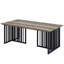 Table basse en chêne antique et noir avec base en métal