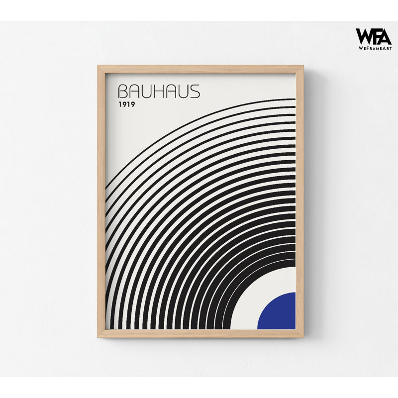 Bauhaus Wall Decor Print, Framed Geometric Poster, Bauhaus Style Wall Art, Minimalist Wall Art, Framed Wall Art, Oversized Wall Art