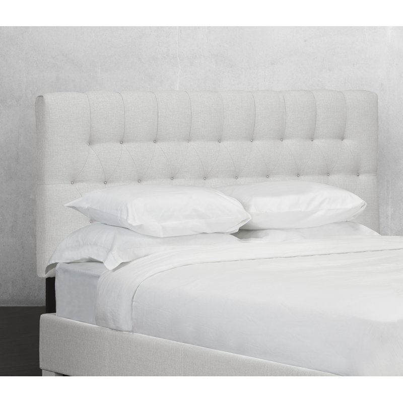 Tête de lit tapissier Davis, Simple, Cuir - Blanc