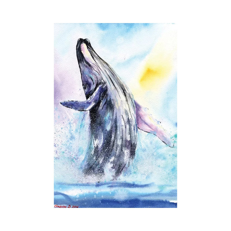 Whale by George Dyachenko - Wrapped Canvas Painting, 101.6 cm H x 66.04 cm W x 1.91 cm D