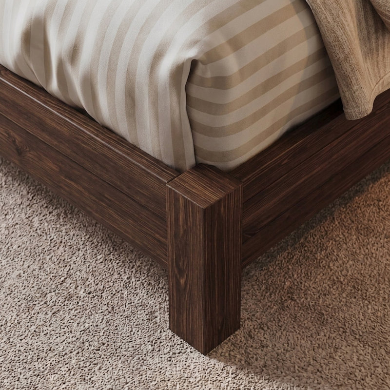 Base de lit Hardnett, Grand lit, Bois espresso