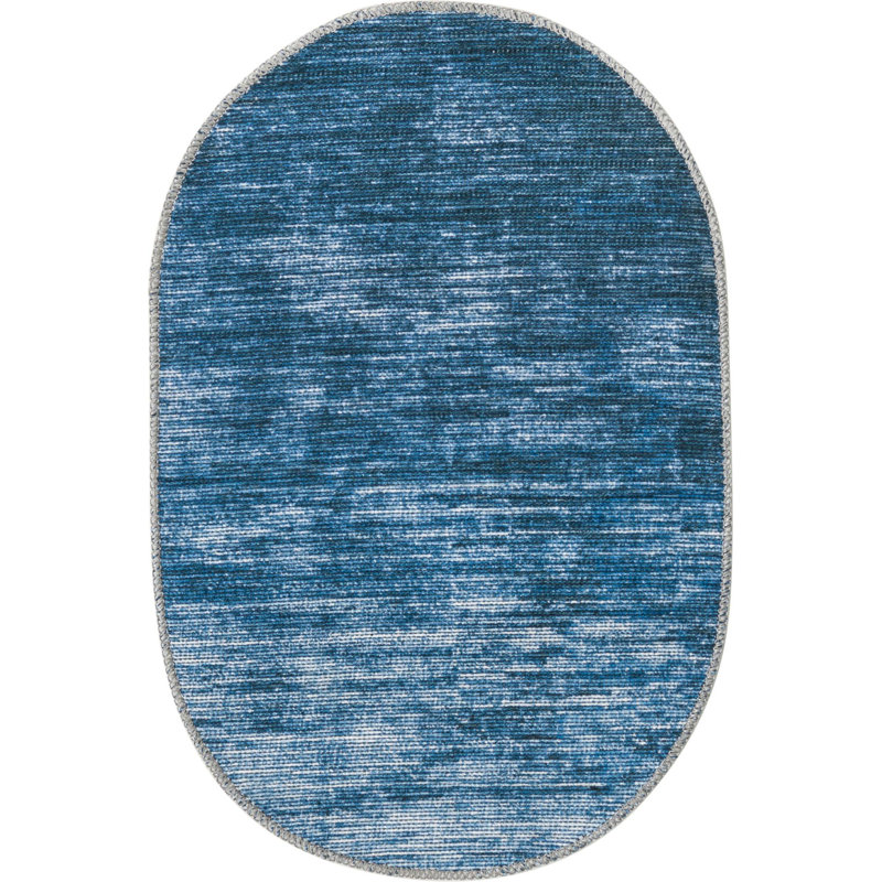 Ikhasa Chenille Abstract Indoor Rug, Oval 2' x 3'
