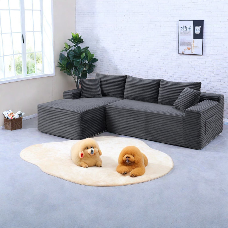 Canapé modulaire en velours côtelé 106,3 pouces Compression Cloud
