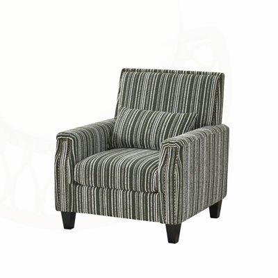 Modern Upholstered Accent Armchair with Nailhead Trim, High-Density Foam Padding, and Solid Wood Frame for Versatile Seating.