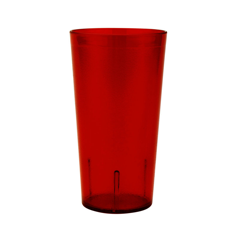 GET Gobelets de restaurant en plastique robustes, 20 onces, ambre (ensemble de 12), Verre, Rouge