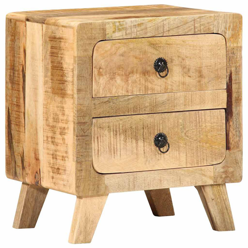 Bedside Cabinet 40X32x46 Cm Solid Wood, Rough Mango