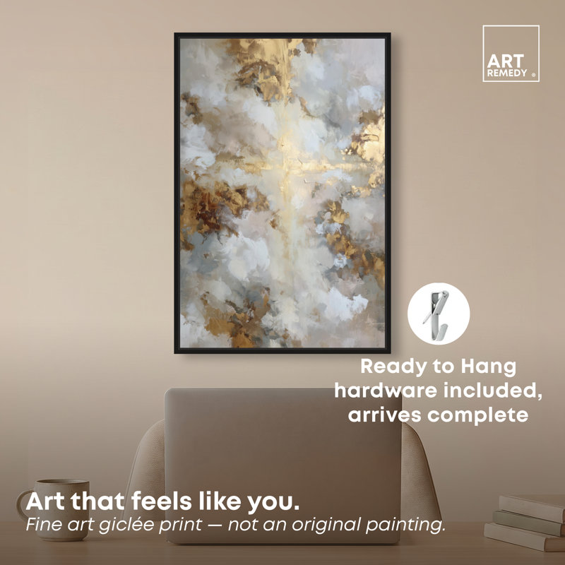 Tableau religieux « Nuages ​​​​de prière » encadré sur toile, par Art Remedy, cadre noir, 40 x 60 cm, 25"H x 17"W