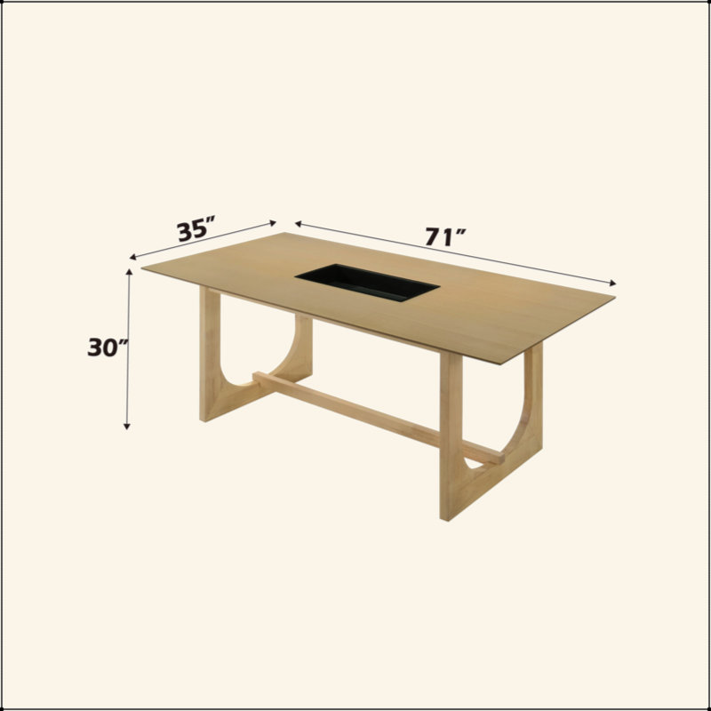 Blayde Natural Finish Dining Table