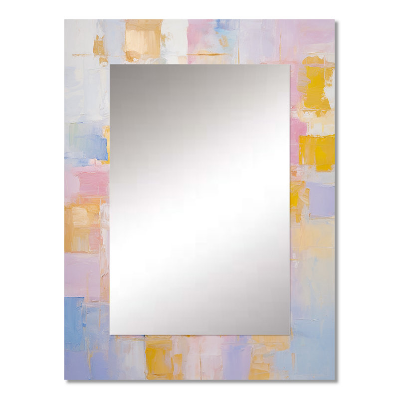 «Timeless Moments» en pastel rose jaune et bleu I, 32 po x 24 po