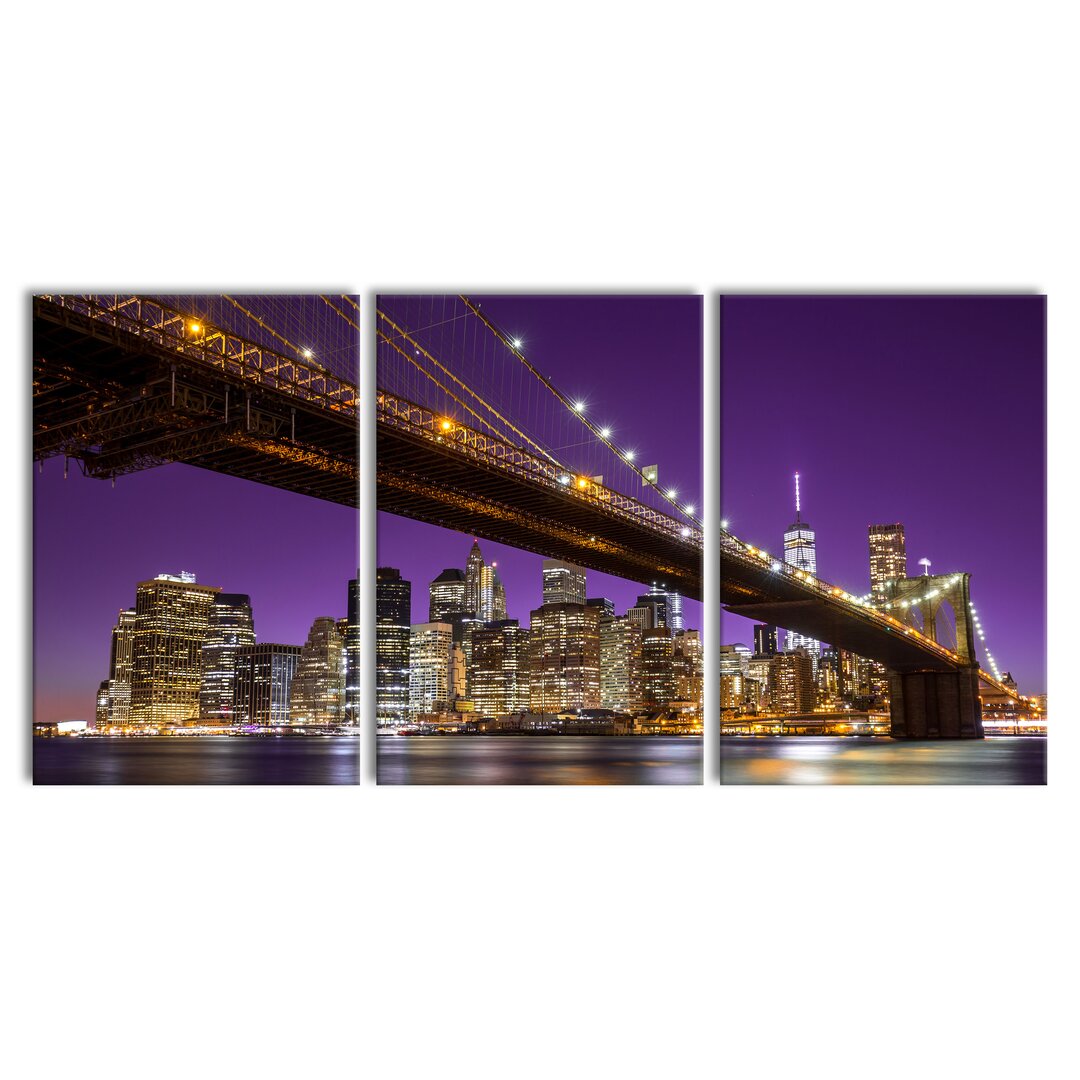 3-tlg. Leinwandbilder-Set Manhattan Skyline