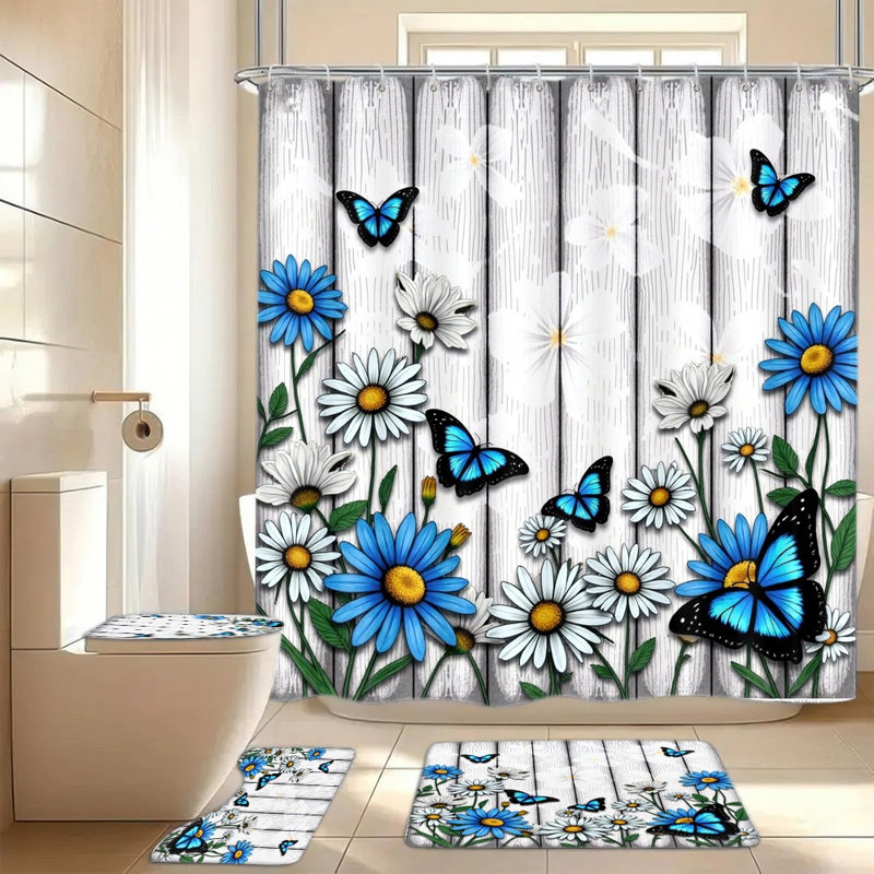 Rideau de douche 4 pièces Daisy