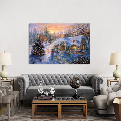 Christmas Cottage I by Nicky Boehme - Painting on Canvas
