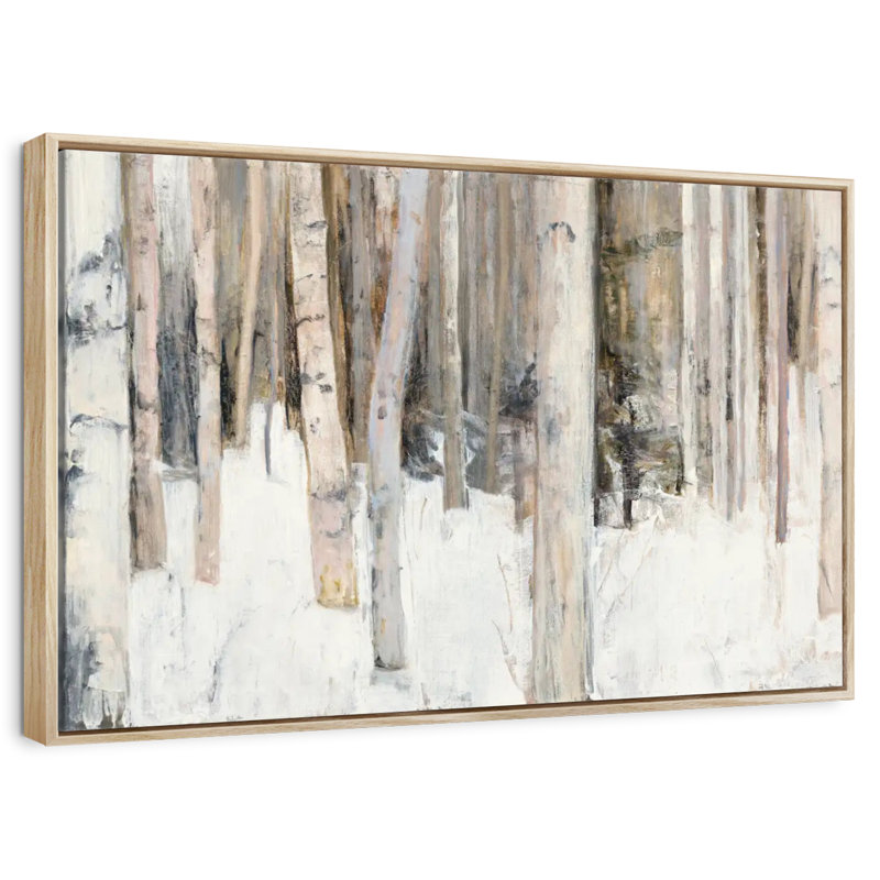Lumière chaude d'hiver III, Cadre flottant en bois naturel, 13 po x 9 po