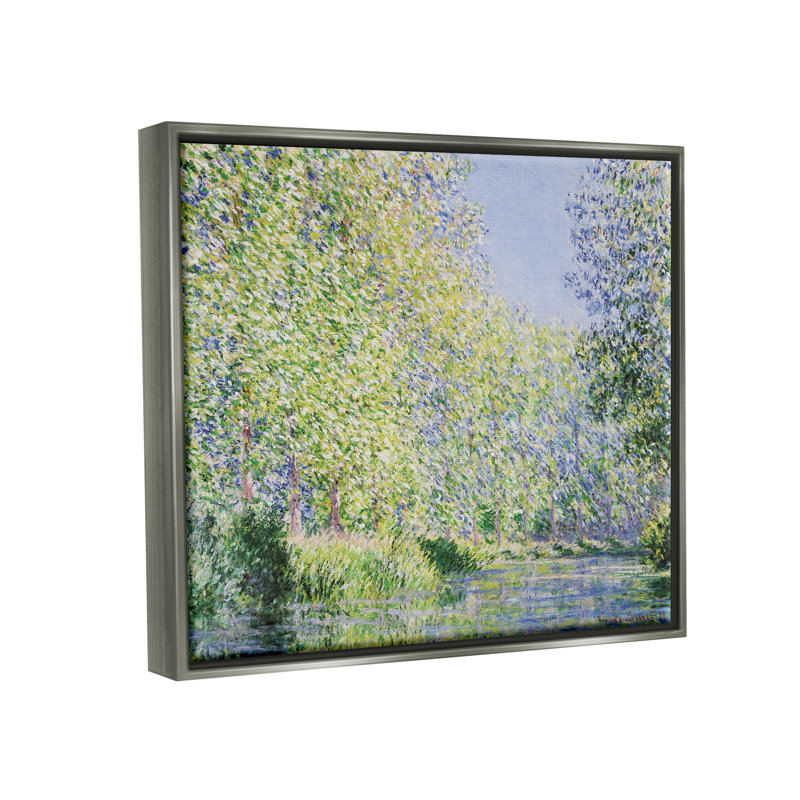 «Epte River» par Claude Monet, H 17 po x l 21 po x P 1,7 po, Cadre flottant gris lustré