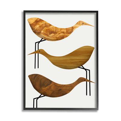 " Abstract Wooden Pattern Storks Rustic Birds " by Daphne Polselli