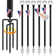9FT Lamp String Light & light string poles  with Lead wire,Ground nail, Remote control and solar panel, Ox Horn for Outdoor/Indoor Decor( 6 Pack)