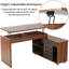 Bureau en L 55 po Mid-Century