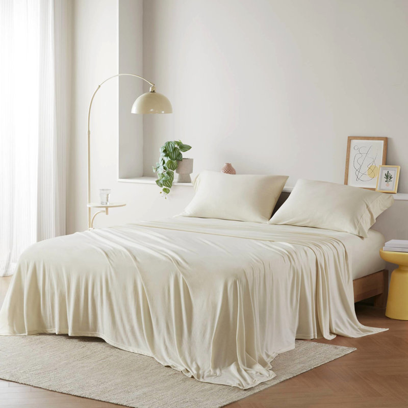 Drap simple toutes les saisons en tricot de coton 3 pièces TG