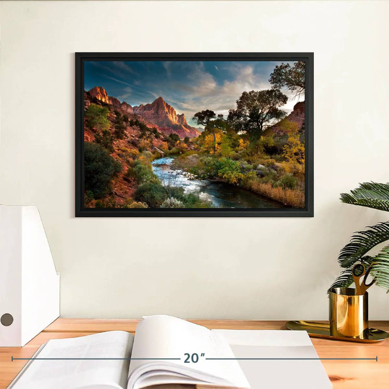 Paysage de Sion, Cadre flottant noir, 13 po x 9 po