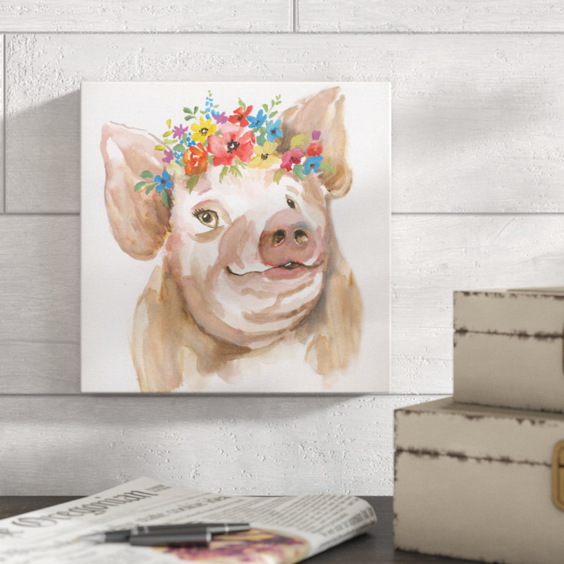 « royal porc », peinture sur toile tendue, H 10 po x l 10 po x P 1,5 po