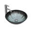 Artistic Grey Crackle Tempered Glass Vessel Sink With Pop-Up Drain, Bathroom Oval Basin Tempered Glass Vanity (No Faucet)
