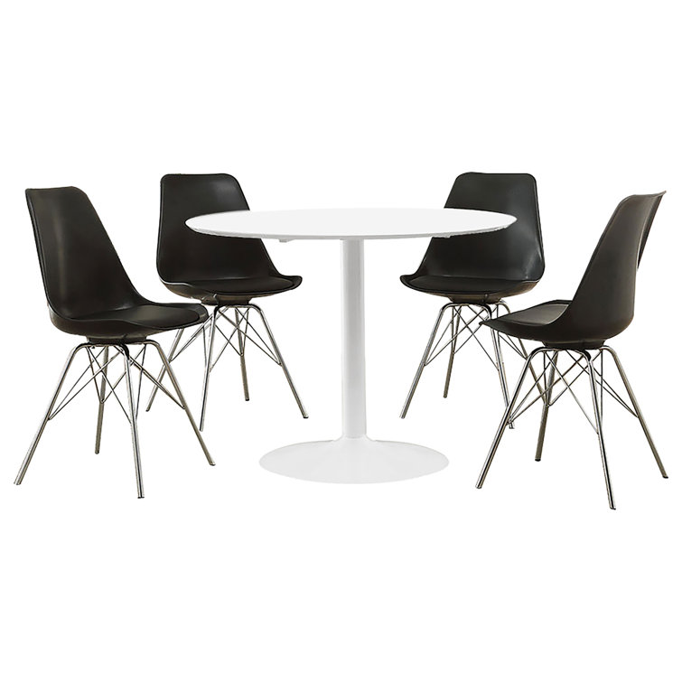 Table ronde avec chaises Eiffel 5 pièces Lohmann