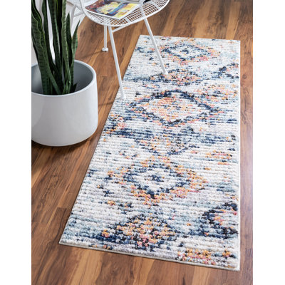 Tapis ivoire / bleu marine Clerge Southwestern