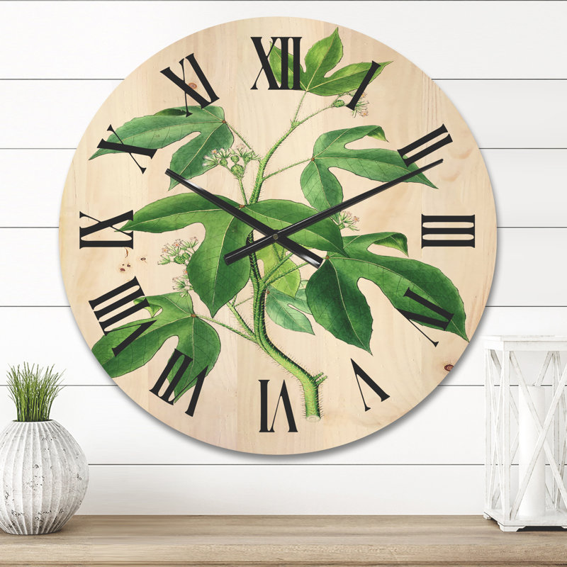 Horloge murale Leaves Plants V, Moyenne