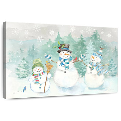 Let It Snow Blue Snowman Landscape