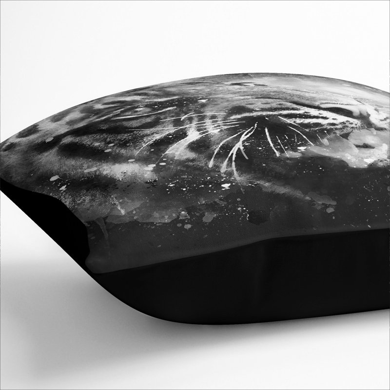 Tiger Vol.4 Scatter Cushion, 40cm H x 40cm W x 15cm D, Black