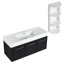 Meuble-lavabo mural 48 po avec lavabo et support de rangement, cuve à rebords épais 48 po