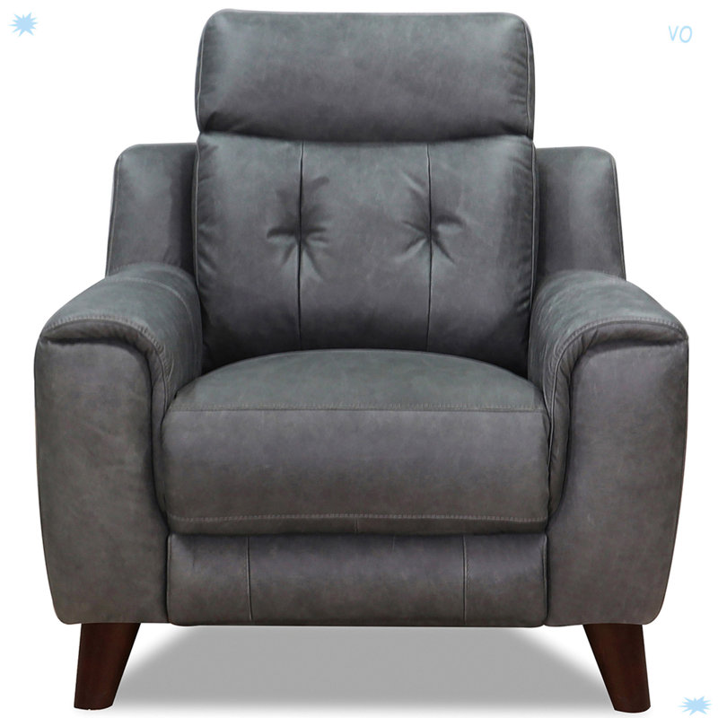 Fauteuil inclinable électrique en cuir Torino Gravity, Bois de frêne gris