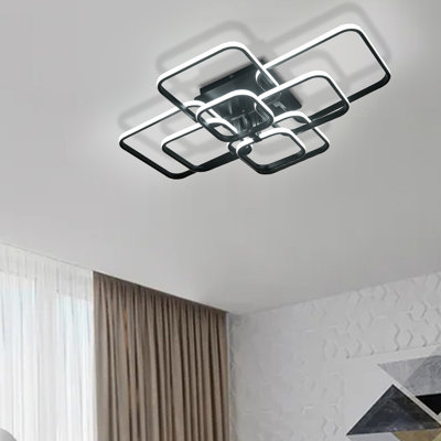 framed square 8-head modern ceiling light