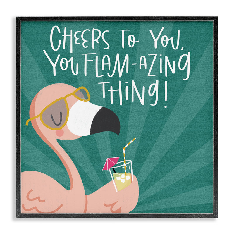 Giclée encadrée Cheers To You, design par Sarah Hickman, H 24 po x l 24 po, Giclée encadrée noir minuit