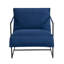 Chaise d'appoint rembourrée avec cadre en métal et mélange de polyester bleu-810248992