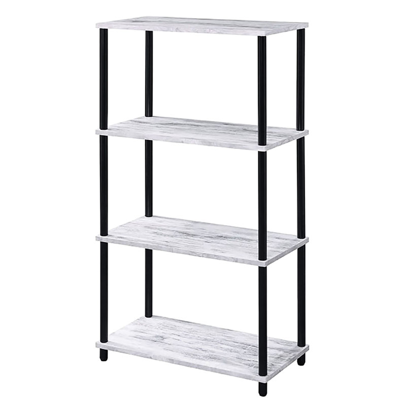 Antique White And Black Bookshelf For Study Room Versatile Storage 4-Shelf In All Needs, Black White
