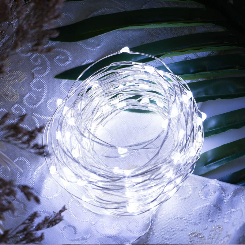 Paquet de 5 guirlandes lumineuses à piles, 20 guirlandes de lumières à DEL avec minuterie, lumières de guirlande imperméables allumées pour les décorations de Noël, 6 heures de marche / 18 heures de repos