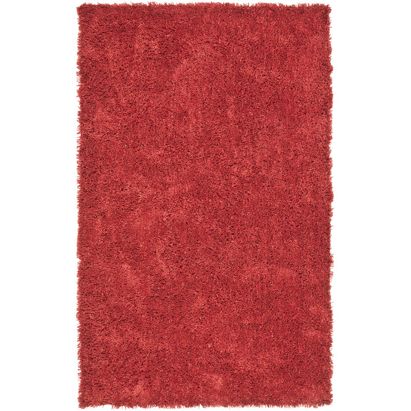 Assar Handmade Tufted Rust Area Rug, Rectangle 6' x 9'