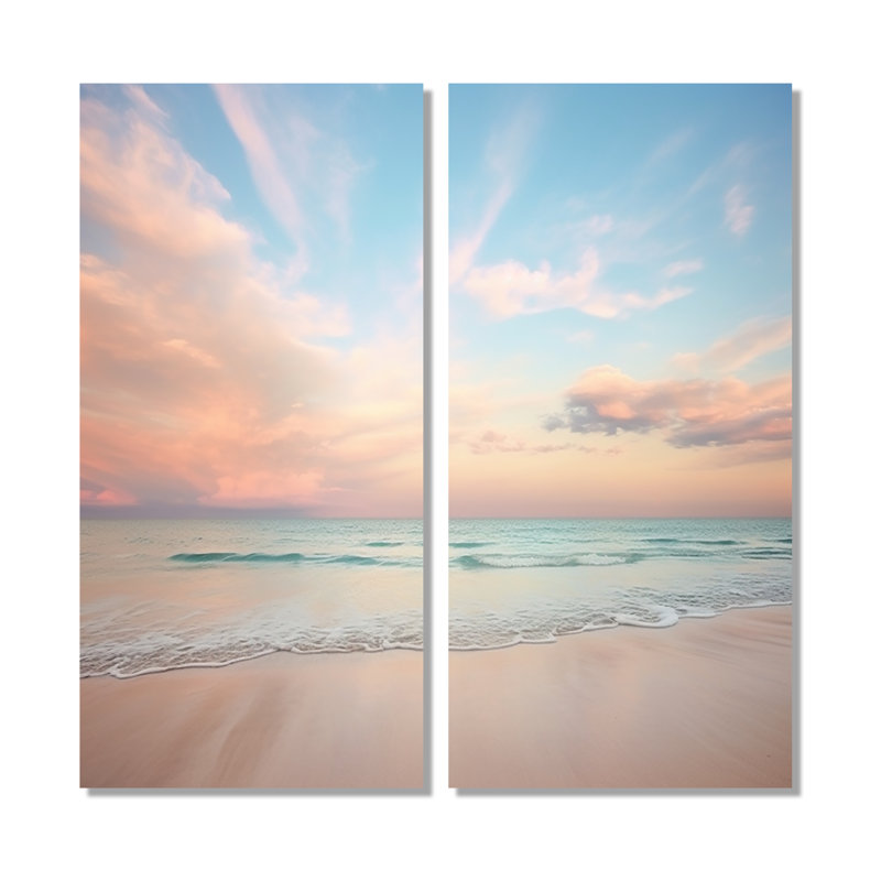 «Peach Sky Photo Astral Symphony V», art mural pêche, 32" H x 32" W, Wrapped Canvas, Does Not Apply