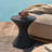  Allman Contemporary Coastal Wicker Outdoor End Table with Hourglass Silhouette for Patio, Porch & Garden